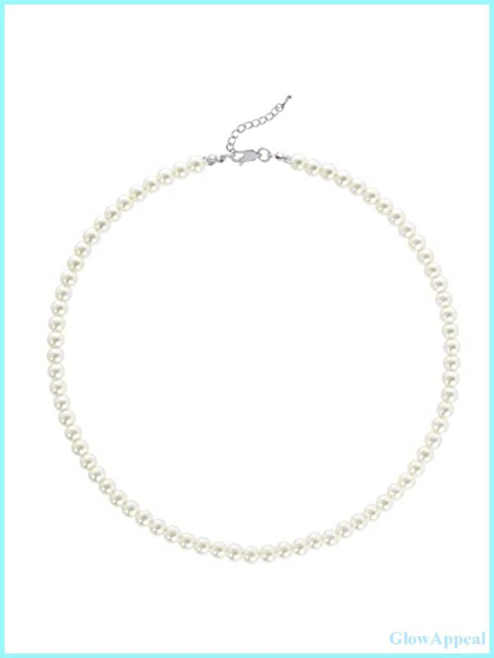Faux Pearl Choker Necklace Wedding Jewelry with Extender Chain